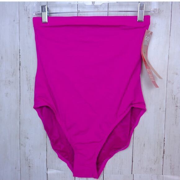Spanx Let Go Slimming High Rise Shapewear Swim Bottom Berry Pink Womens Size 8 - Picture 1 of 3